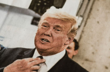 Newspaper picture of President Trump