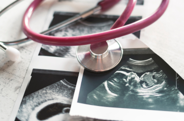 Images of ultrasounds and a stethescope