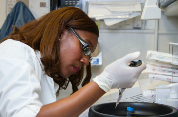 Black scientist working in a lab